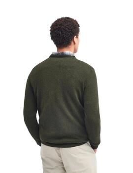 Barbour Jersey Verde cuello redondo