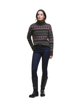 Barbour Jersey Helen Verde con patrón