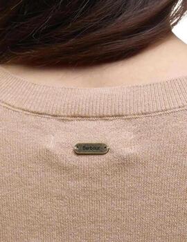 Barbour Jersey Fareham Beige perro