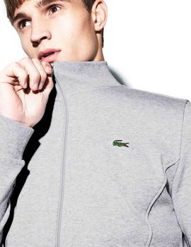 Sudadera Lacoste Gris Claro Cremallera Para Hombre