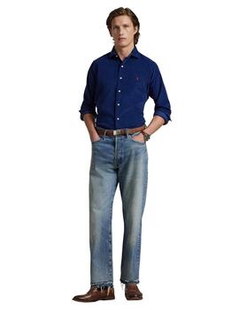 Ralph Lauren Camisa de pana Custom Fit Marino