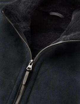 Hackett Cazadora Bomber Azul de piel