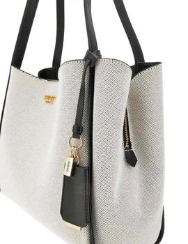 Guess Bolso al hombro Nicolette de lienzo Negro