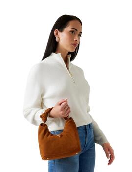 Guess Mini Bolso hobo Isotta de piel Marrón