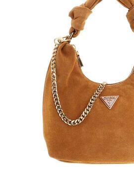 Guess Mini Bolso hobo Isotta de piel Marrón