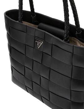 Guess Bolso Shopper Maylee trenzado Negro