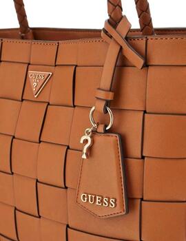 Guess Bolso Shopper Maylee trenzado Marrón