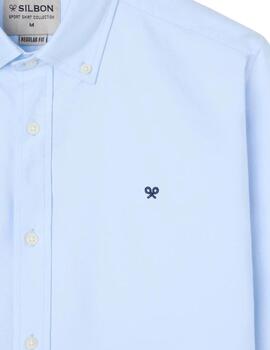 Silbon Camisa Sport Oxford Regular Fit Celeste