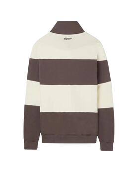 Silbon Sudadera Media Cremallera Raya Ancha Marrón