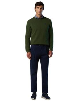 North Sails Jersey cuello redondo y logo Ivy Green