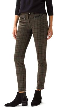 Pantalon Brax Cuadros Marrón Para Mujer