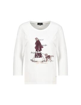 Monari Camiseta Blanca con dibujo perro