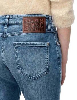 Mac Pantalones Straight Mid Blue Random
