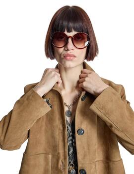 Alba Conde Chaqueta de ante Camel