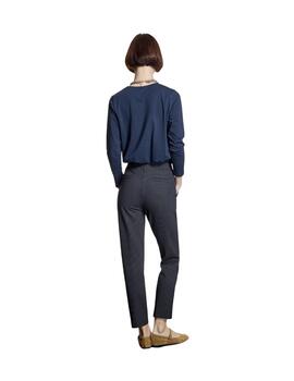 Alba Conde Pantalón cuadros Azul Marino