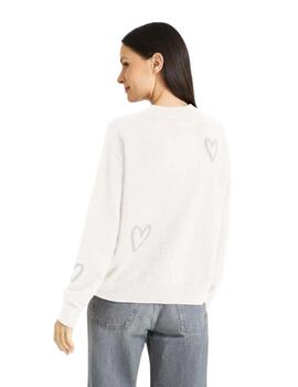 Frieda Jersey Blanco corazones