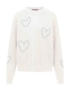 Frieda Jersey Blanco corazones
