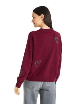 Frieda Jersey Granate corazones