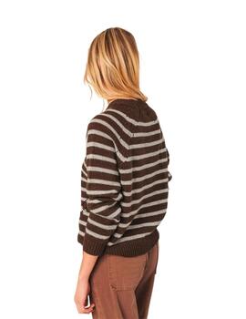 Indi & Cold Jersey Stripes bicolor Chocolate