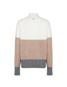 Markup Jersey tricolor Blanco, beige y gris