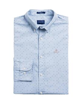 Camisa Gant Lunares Azul Beige y Blanco Para Hombre