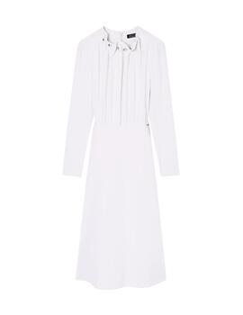 Armani Vestido midi Blanco detalles cuello