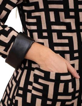 Anna Mora Chaqueta de punto Beige y negra
