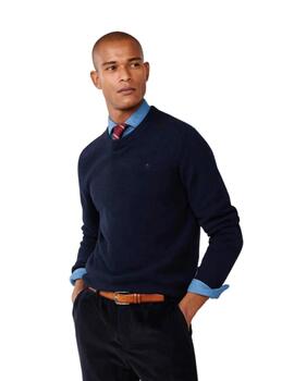 Hackett Jersey de lana cuello redondo Azul marino