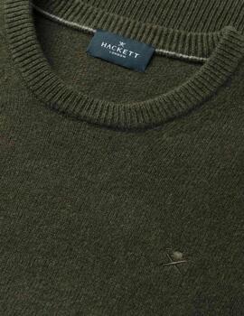 Hackett Jersey de lana cuello redondo Verde oscuro