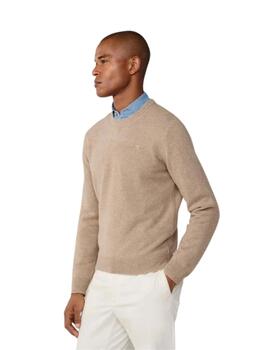 Hackett Jersey de lana cuello redondo Beige