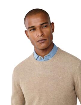 Hackett Jersey de lana cuello redondo Beige
