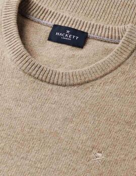 Hackett Jersey de lana cuello redondo Beige