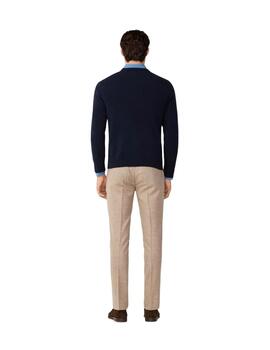 Hackett Jersey de lana cuello pico Azul medianoche
