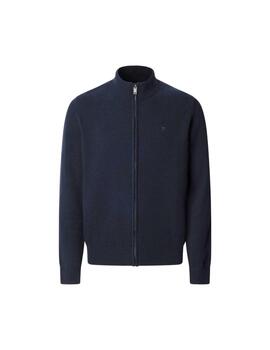 Hackett Cárdigan de lana cremallera completa Azul