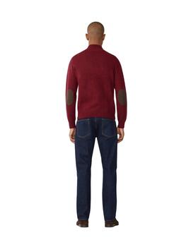 Hackett Jersey de lana media cremallera Granate
