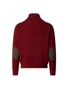 Hackett Jersey de lana media cremallera Granate