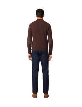 Hackett Jersey de lana media cremallera Marrón