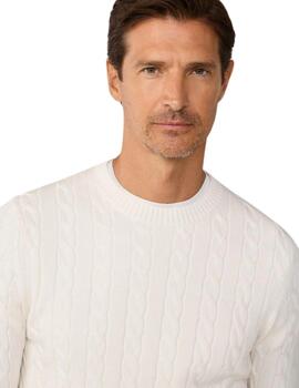 Hackett Jersey trenzado de algodón Blanco