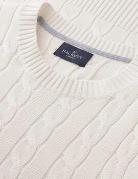 Hackett Jersey trenzado de algodón Blanco