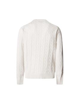 Hackett Jersey trenzado de algodón Blanco
