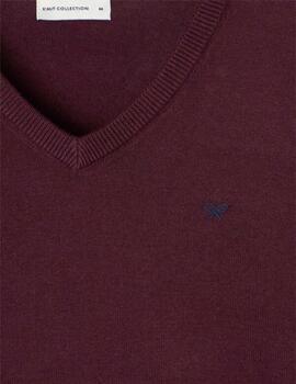 Silbon Jersey Classic Cuello Pico Burdeos