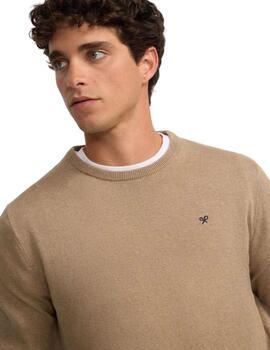 Silbon Jersey Classic Cuello Redondo Beige Oscuro