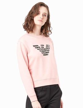 Sudadera Emporio Armani Logo Rosa Para Mujer