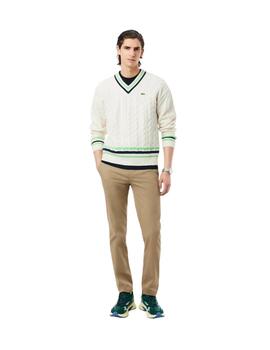 Lacoste Pantalón chino slim fit de algodón Beige