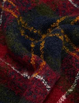 Barbour Bufanda y Gorro Saltburn Tartan rojo azul