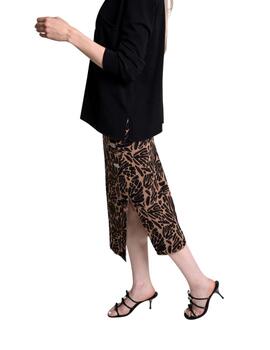Pisonero Falda Vivian Negro camel estampada