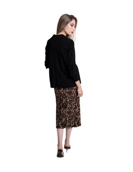 Pisonero Falda Vivian Negro camel estampada