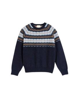 Indi & Cold Jersey Cenefa jacquard Marino