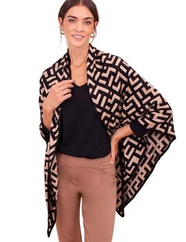 Anna Mora Bufanda Beige y negro