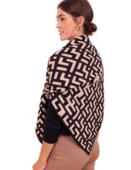 Anna Mora Bufanda Beige y negro